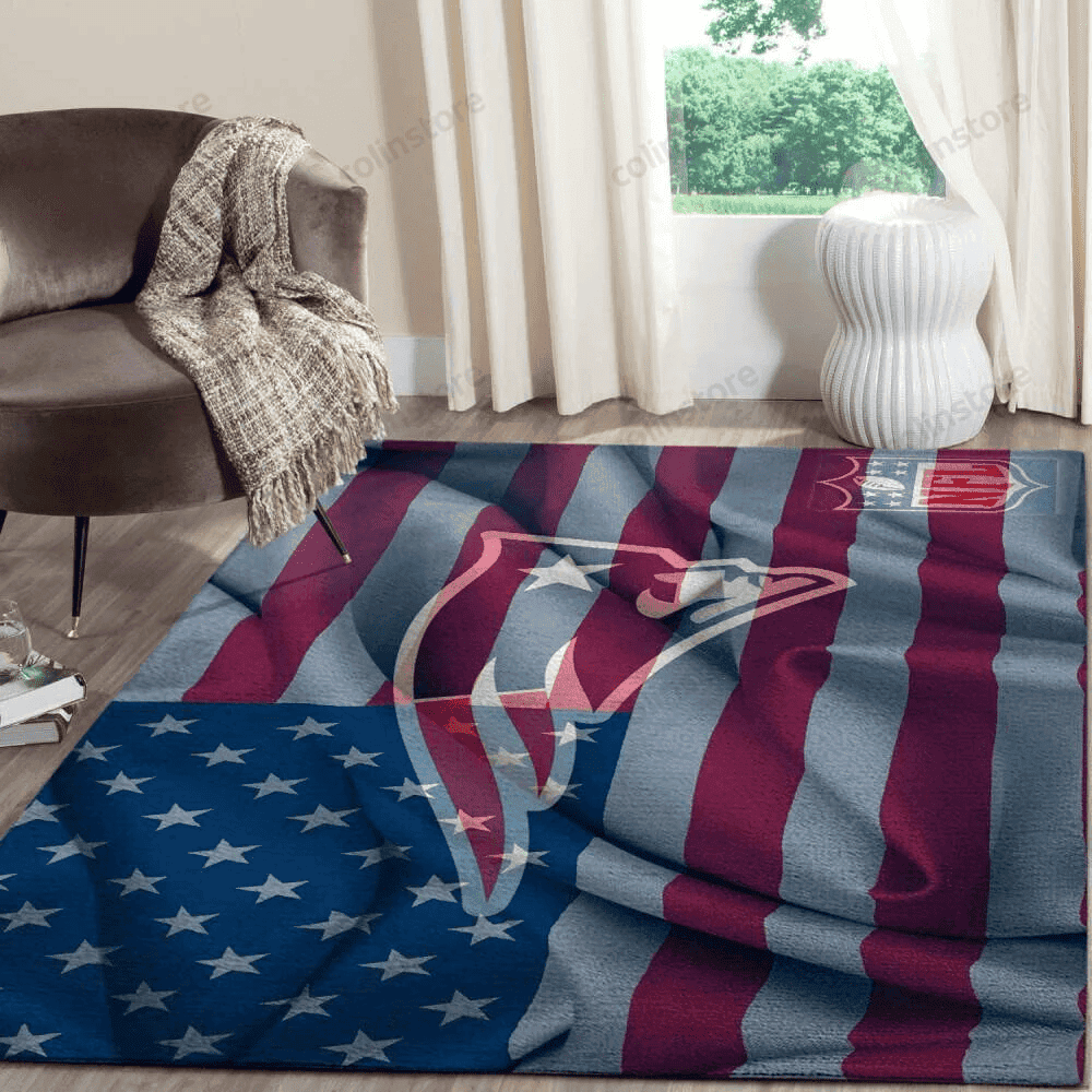 New England Patriots 3D Rectangle Area Rug – Full Print Carpet For Living Room & Bedroom Home Decor