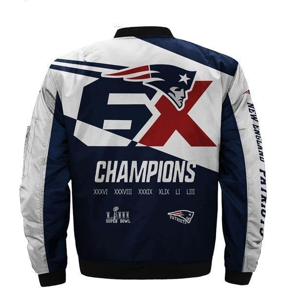 New England Patriots 6X Super Bowl Championship Bomber Jacket | NFL Team Jacket for Men & Women | Football Fan Gift - Image 3