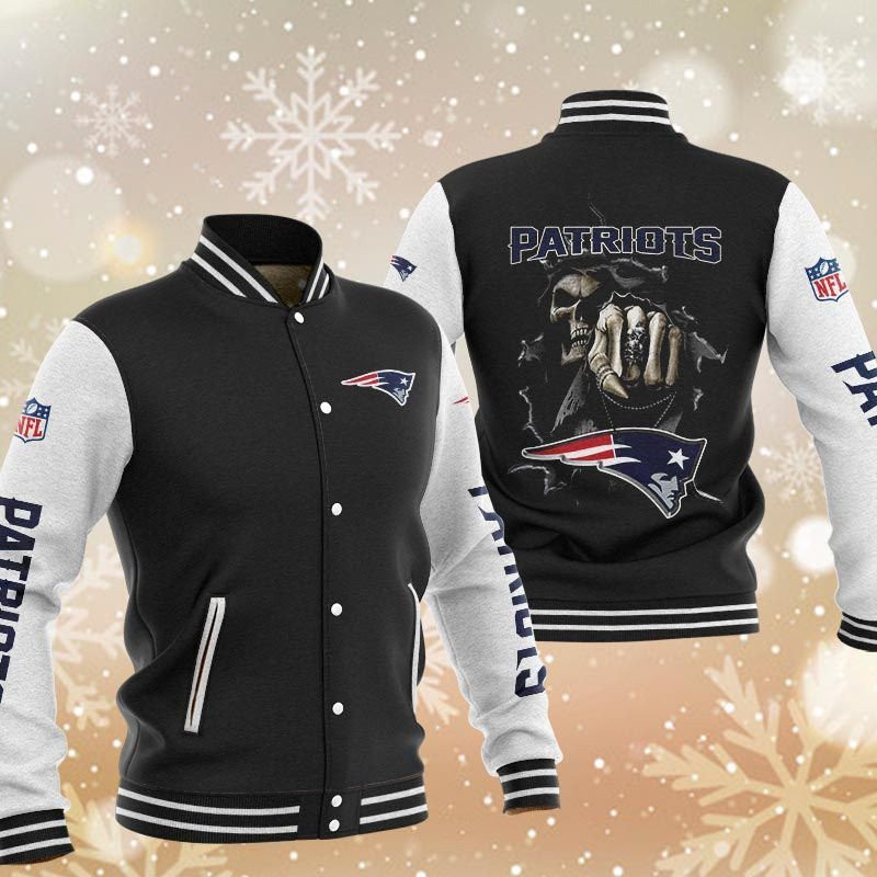 New England Patriots Black Edition Varsity Baseball Jacket for Men & Women | NFL Team Fan Gift