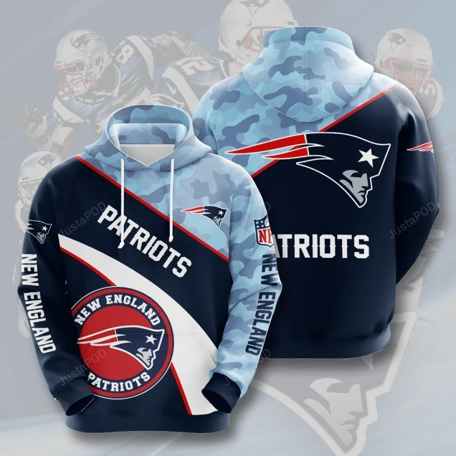 New England Patriots Camo 3D All Over Print Hoodie & Zip Hoodie