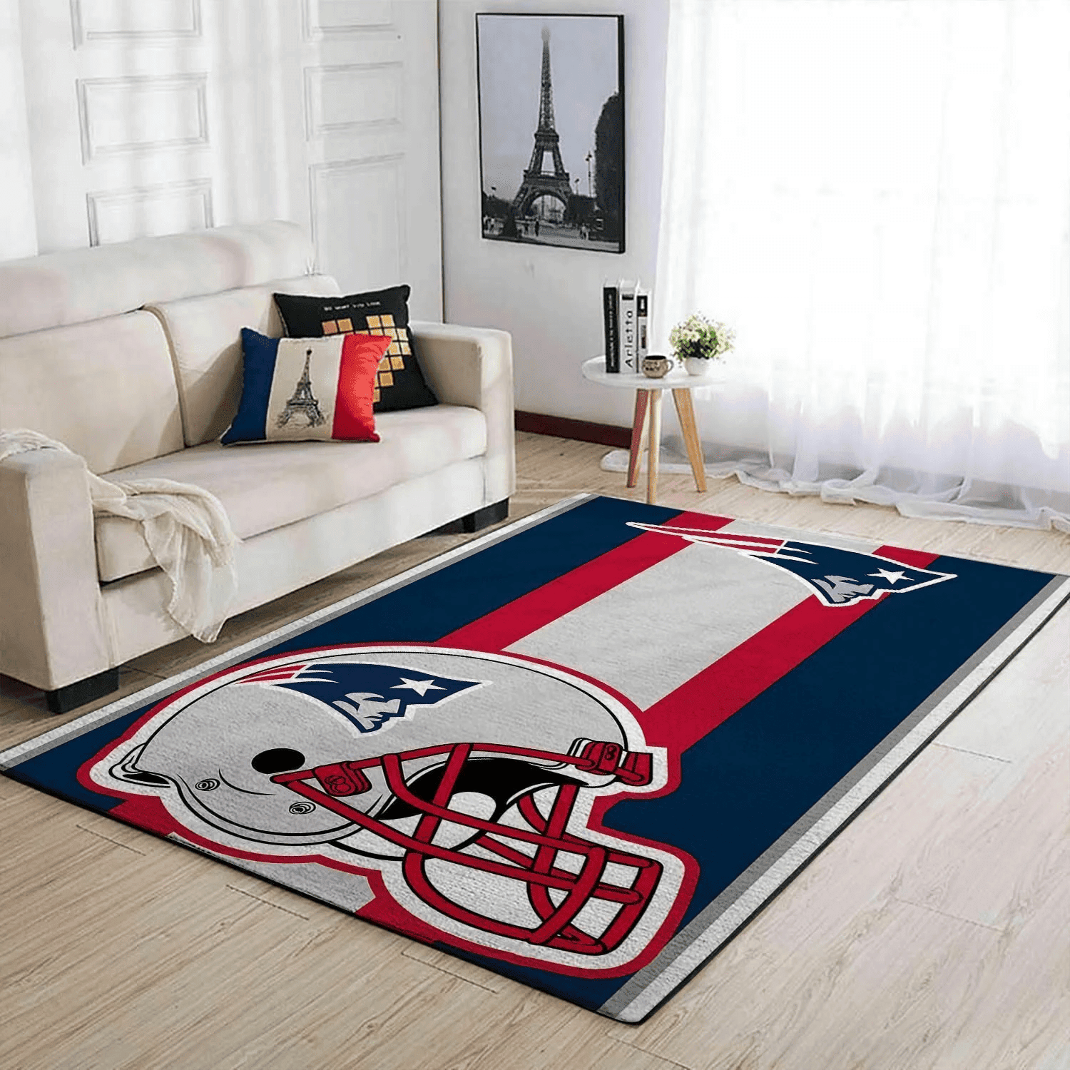 New England Patriots Flannel Rectangle Area Rug – Full Print Carpet For Living Room & Bedroom Home Decor