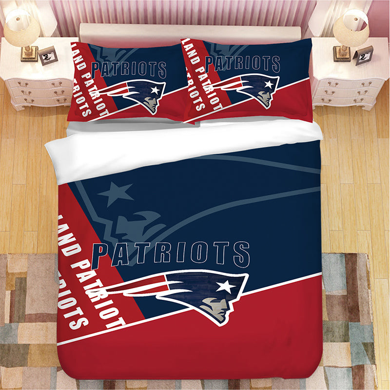 New England Patriots Football League Duvet Cover Quilt Cover Pillowcase Bedding Set Bed Linen Home Bedroom Decor