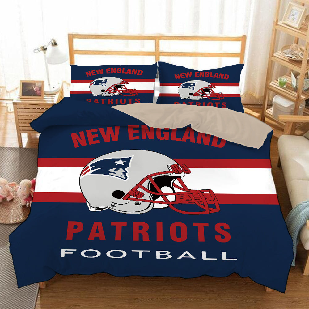 New England Patriots Football League Duvet Cover Quilt Cover Pillowcase Bedding Set Bed Linen Home Bedroom Decor