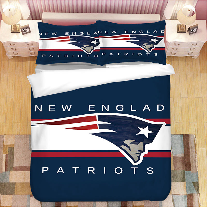 New England Patriots Football League Duvet Cover Quilt Cover Pillowcase Bedding Set Bed Linen Home Bedroom Decor
