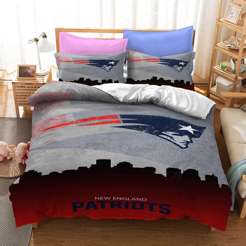 New England Patriots Football League Duvet Cover Quilt Cover Pillowcase Bedding Set Bed Linen Home Bedroom Decor