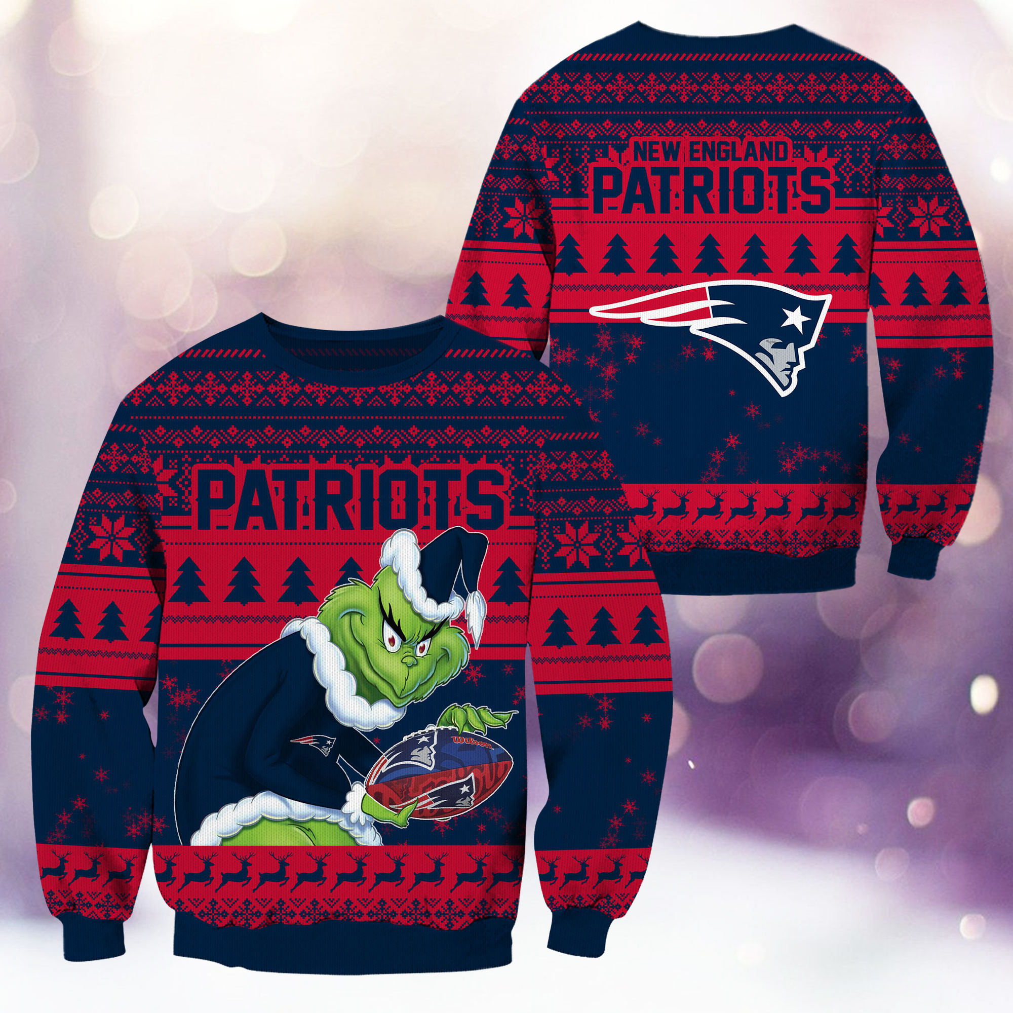 New England Patriots Grinch Ugly Christmas Sweater,