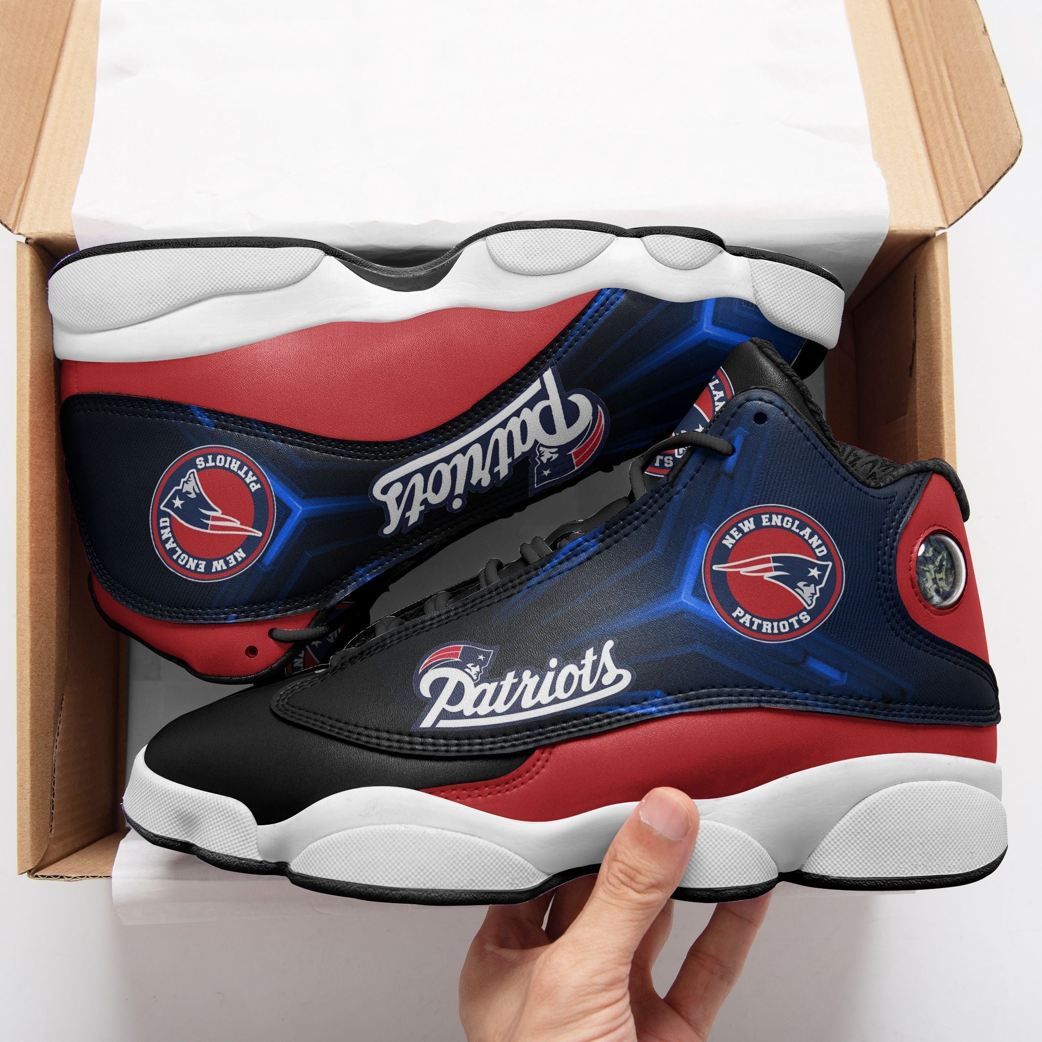 New England Patriots NFL JD13 Sneakers Shoes for Men & Women | Custom Fan Gift