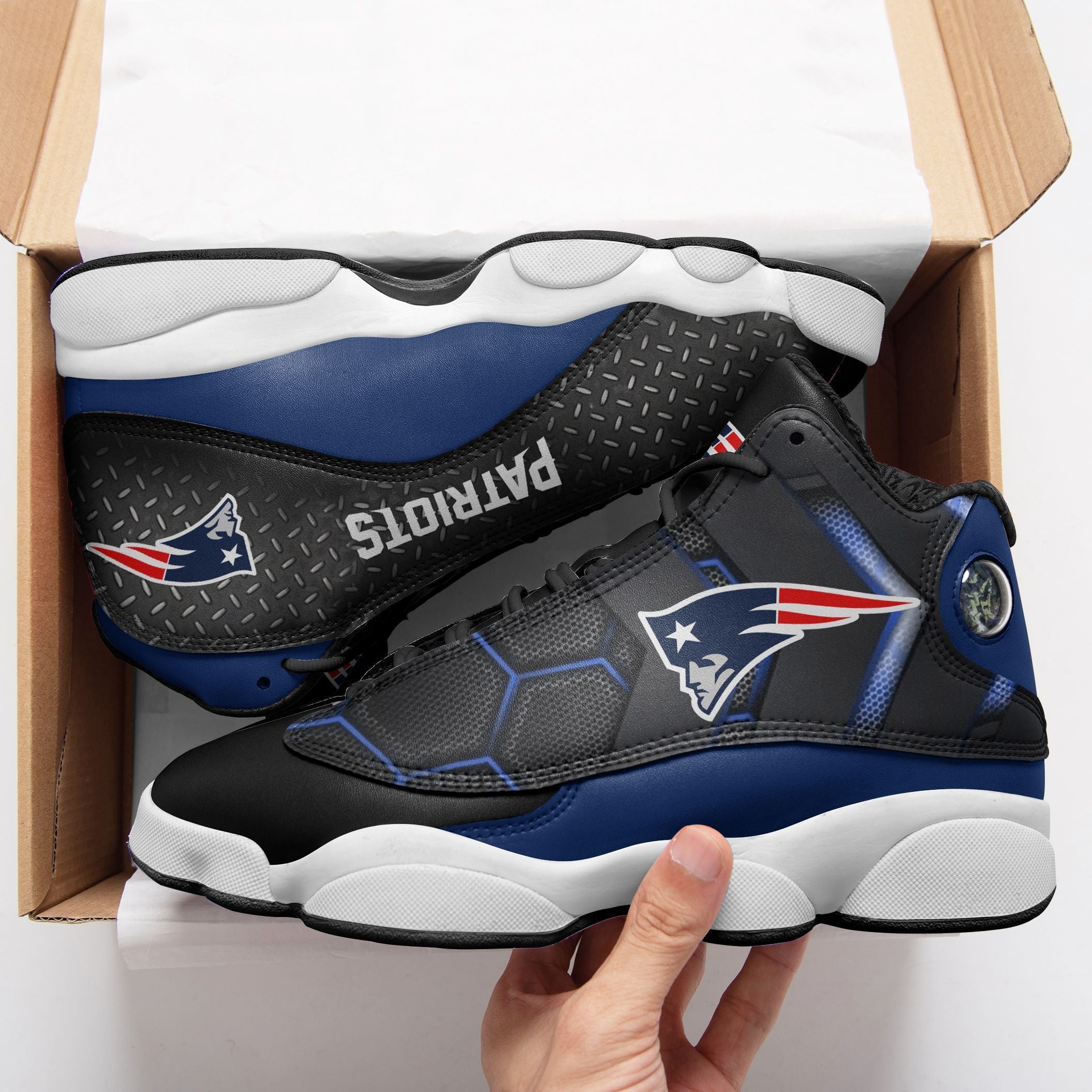New England Patriots NFL JD13 Sneakers Shoes for Men & Women | Custom Fan Gift
