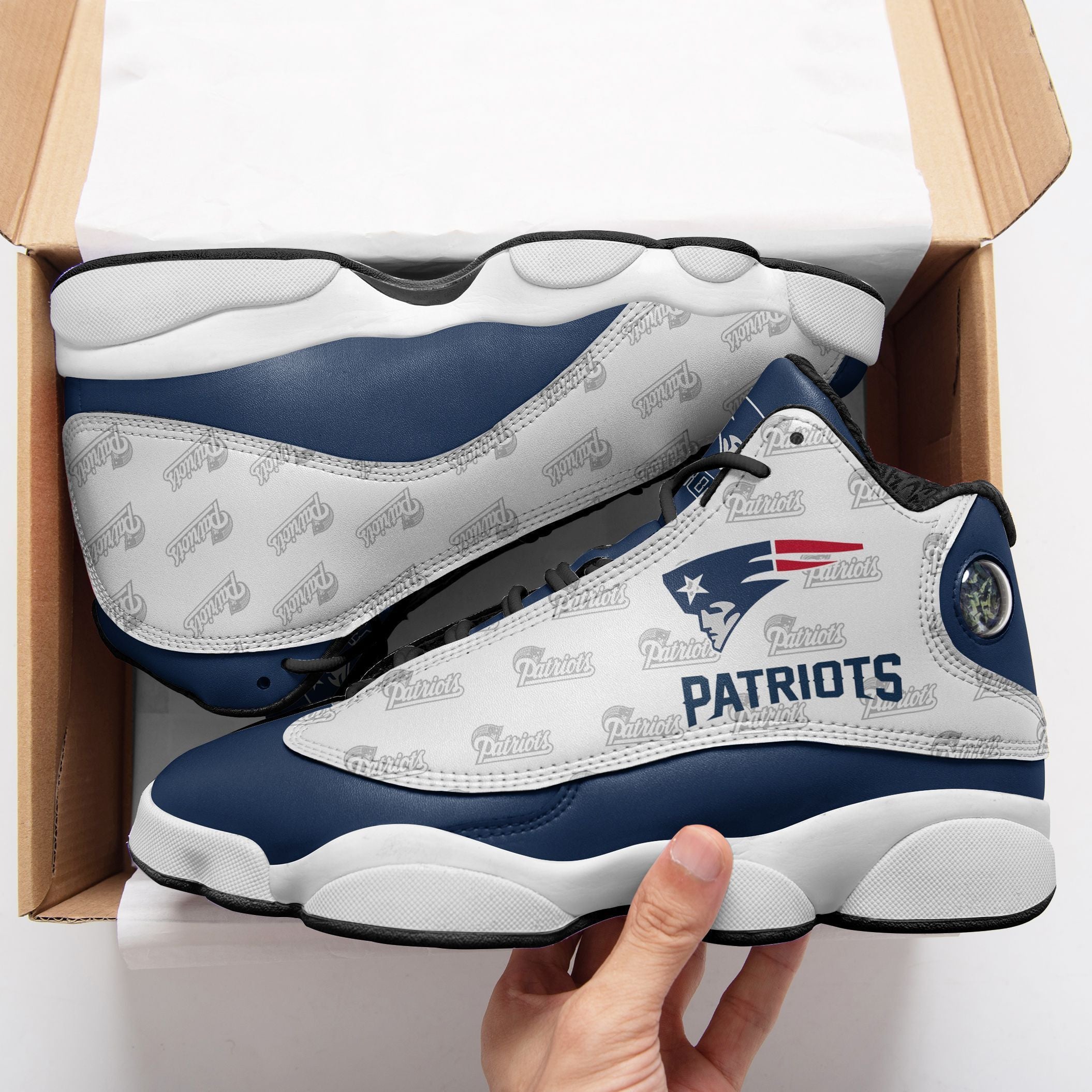 New England Patriots NFL JD13 Sneakers Shoes for Men & Women | Custom Fan Gift