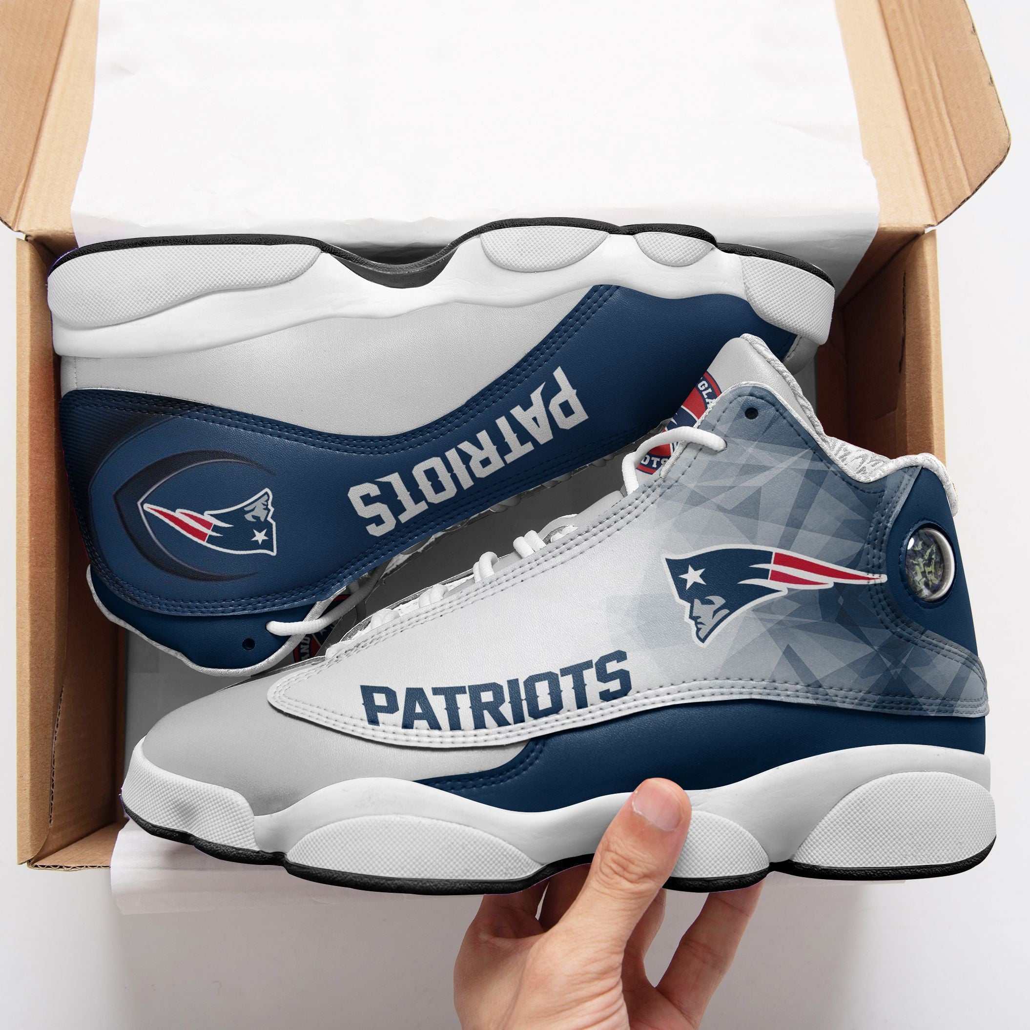 New England Patriots NFL JD13 Sneakers Shoes for Men & Women | Custom Fan Gift