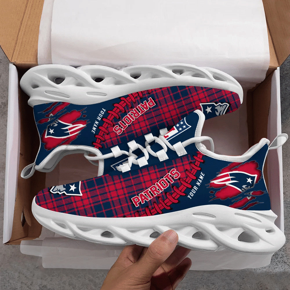 New England Patriots NFL Max Soul Shoes Sneakers for Men And Women – NFL Football Fan Shoes, Team Sneakers