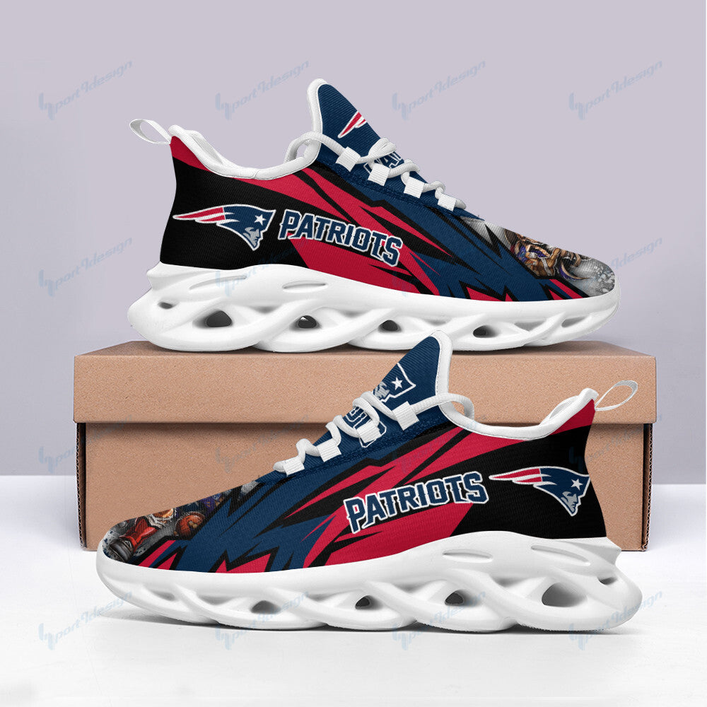 New England Patriots NFL Max Soul Shoes Sneakers for Men And Women – NFL Football Fan Shoes, Team Sneakers