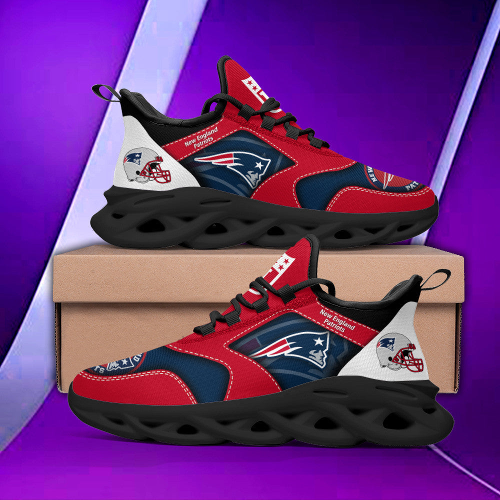 New England Patriots NFL Max Soul Shoes Sneakers for Men And Women – NFL Football Fan Shoes, Team Sneakers