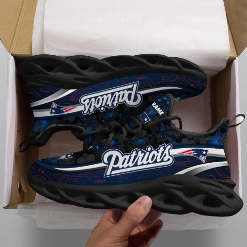 New England Patriots NFL Max Soul Shoes Sneakers for Men And Women – NFL Football Fan Shoes, Team Sneakers