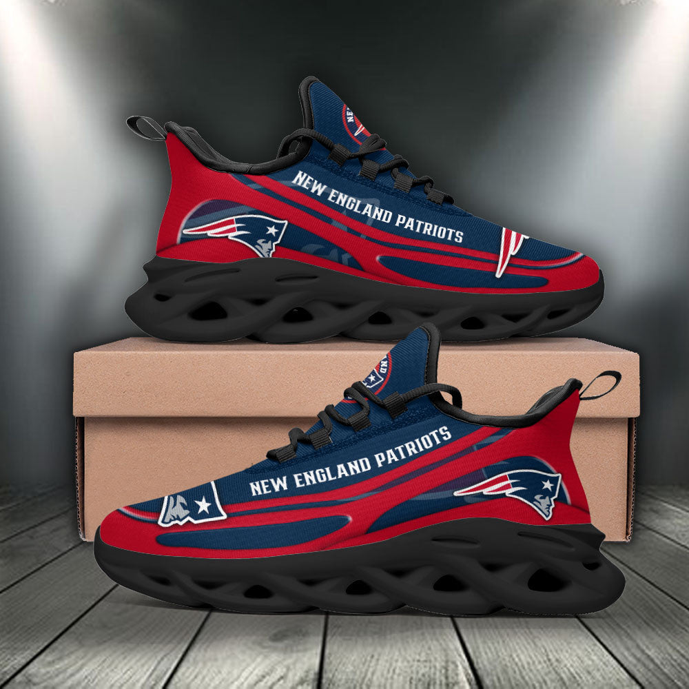 New England Patriots NFL Max Soul Shoes Sneakers for Men And Women – NFL Football Fan Shoes, Team Sneakers