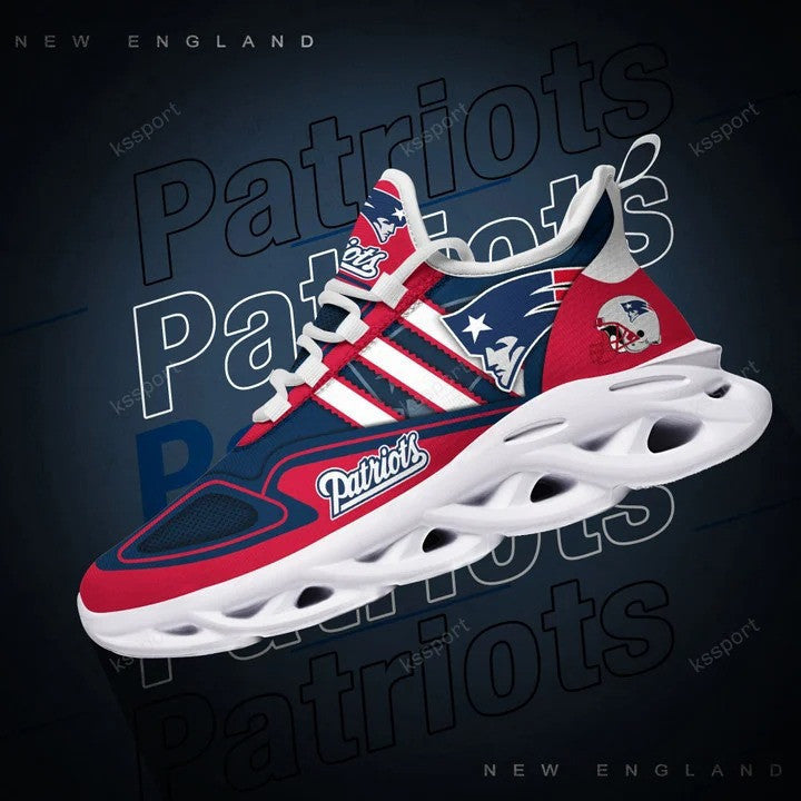 New England Patriots NFL Max Soul Shoes Sneakers for Men And Women – NFL Football Fan Shoes, Team Sneakers