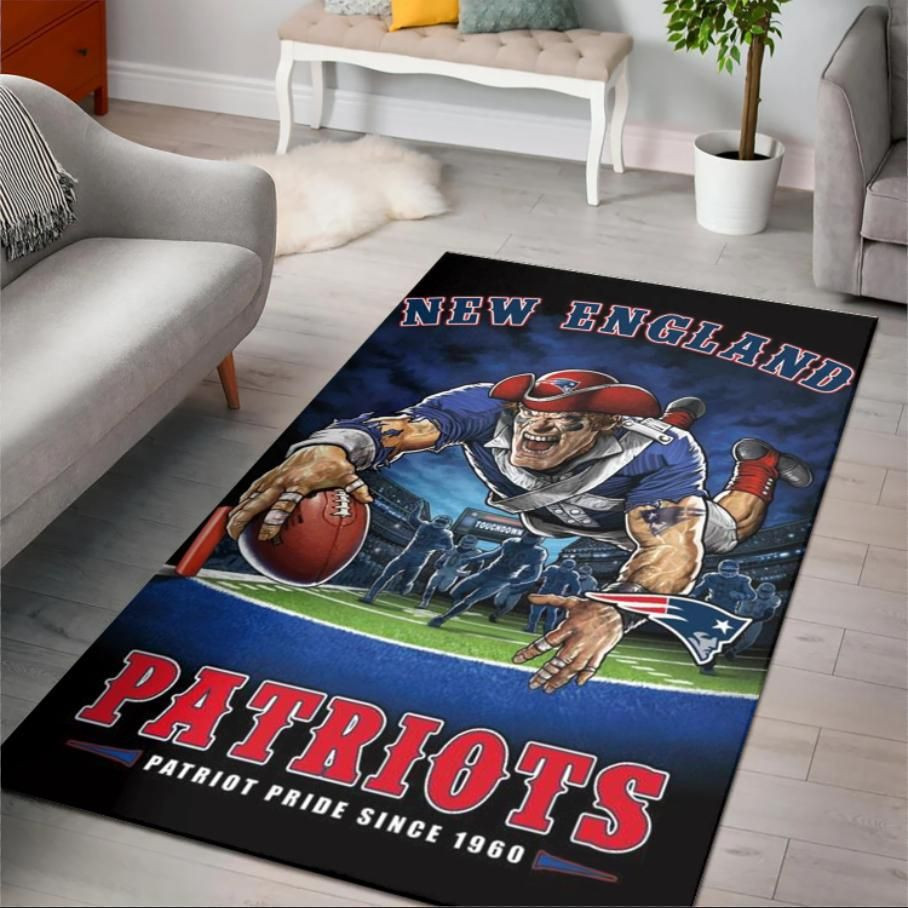 New England Patriots Patriot Pride Since 1960 Rectangle Area Rug – Full Print Carpet For Living Room & Bedroom Home Decor