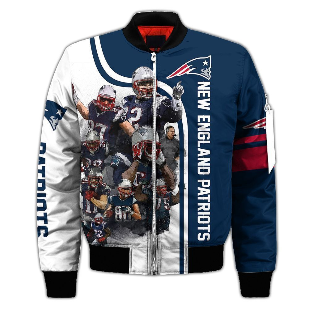New England Patriots Personalized 2 Bomber Jacket | NFL Team Jacket for Men & Women | Football Fan Gift
