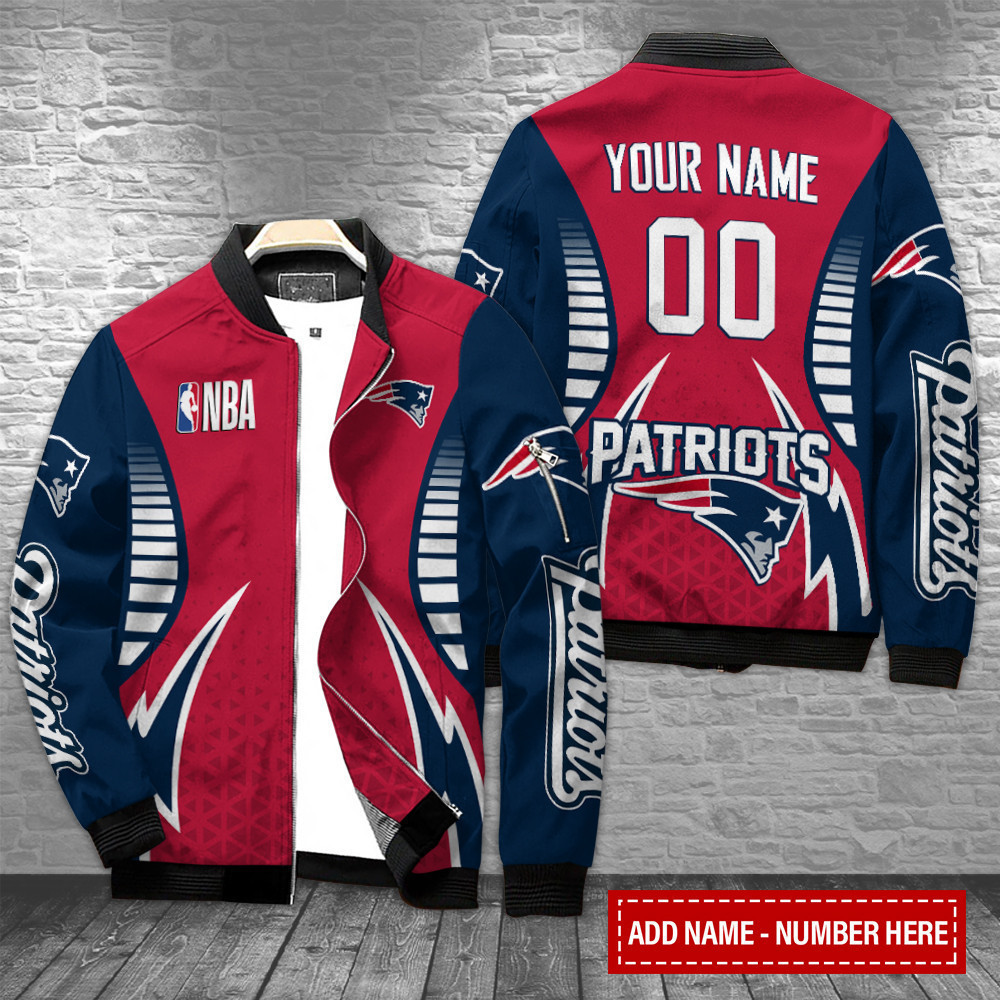 New England Patriots Personalized Bomber Jacket | NFL Team Jacket for Men & Women | Football Fan Gift
