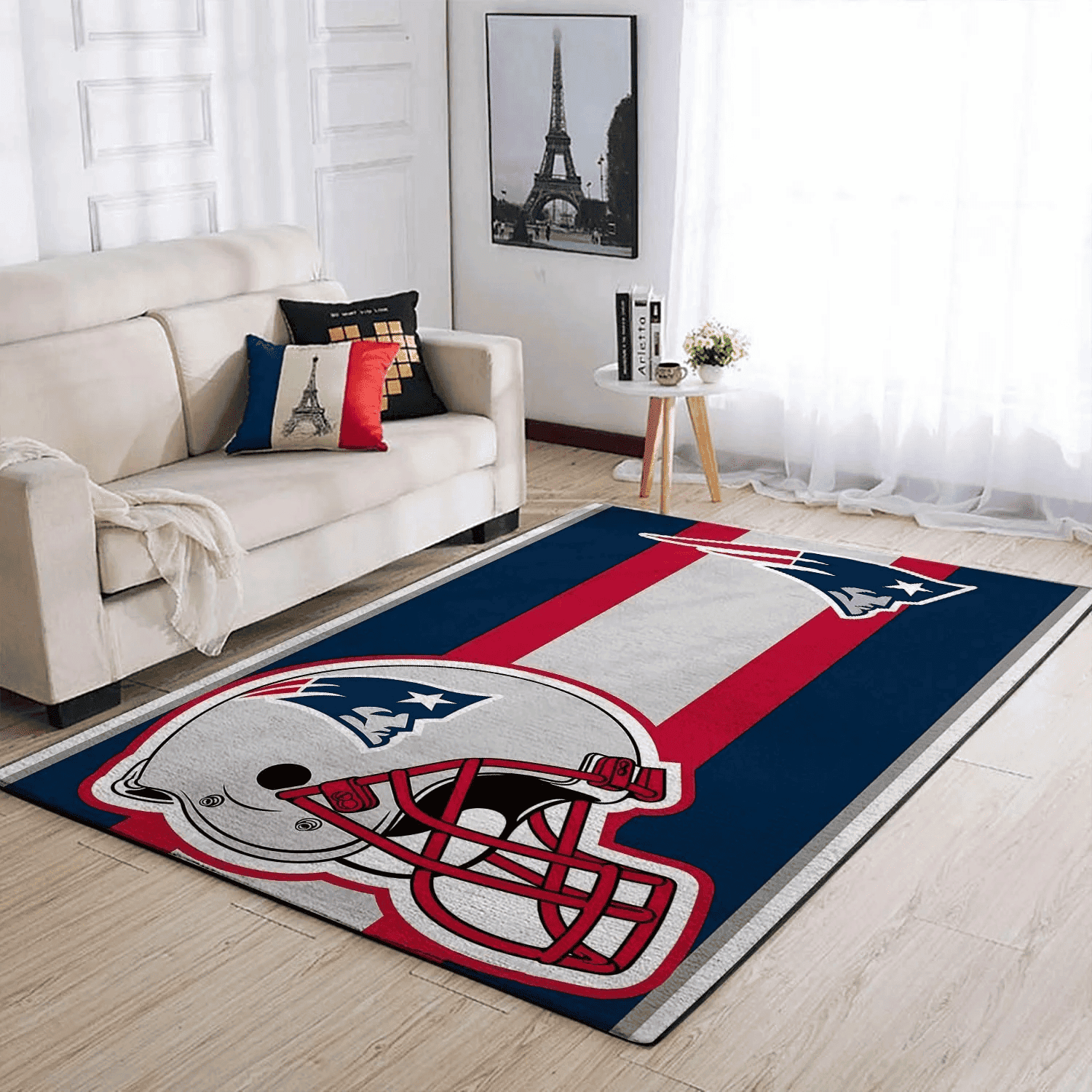 New England Patriots Rectangle Area Rug – Full Print Carpet For Living Room & Bedroom Home Decor
