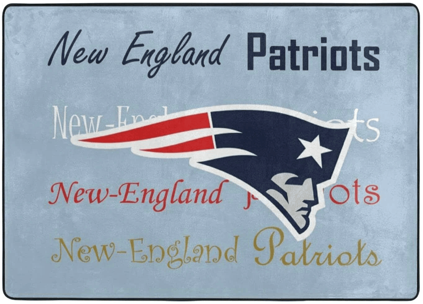 New England Patriots Rectangle Area Rug – Full Print Carpet For Living Room & Bedroom Home Decor