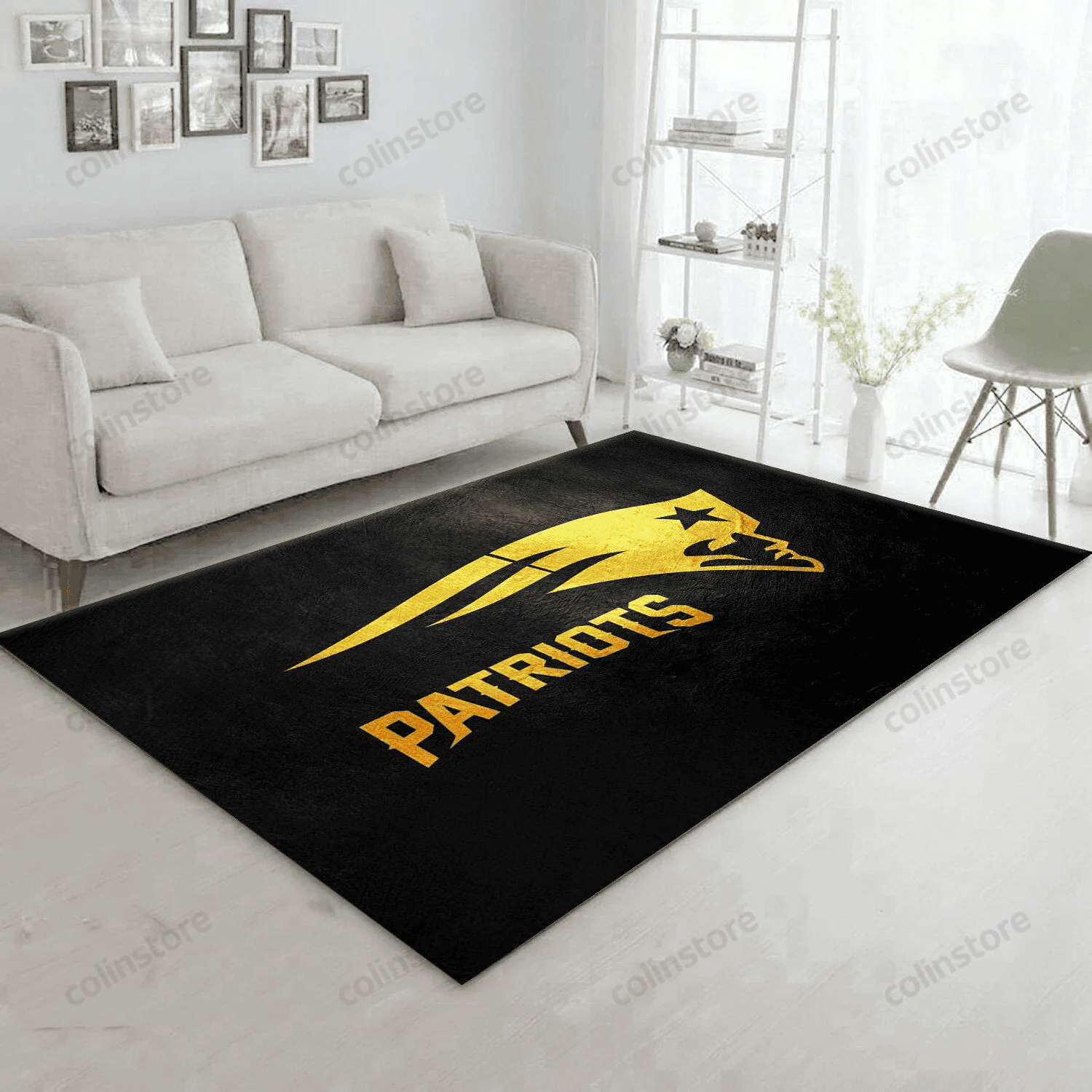 New England Patriots Rectangle Area Rug – Full Print Carpet For Living Room & Bedroom Home Decor