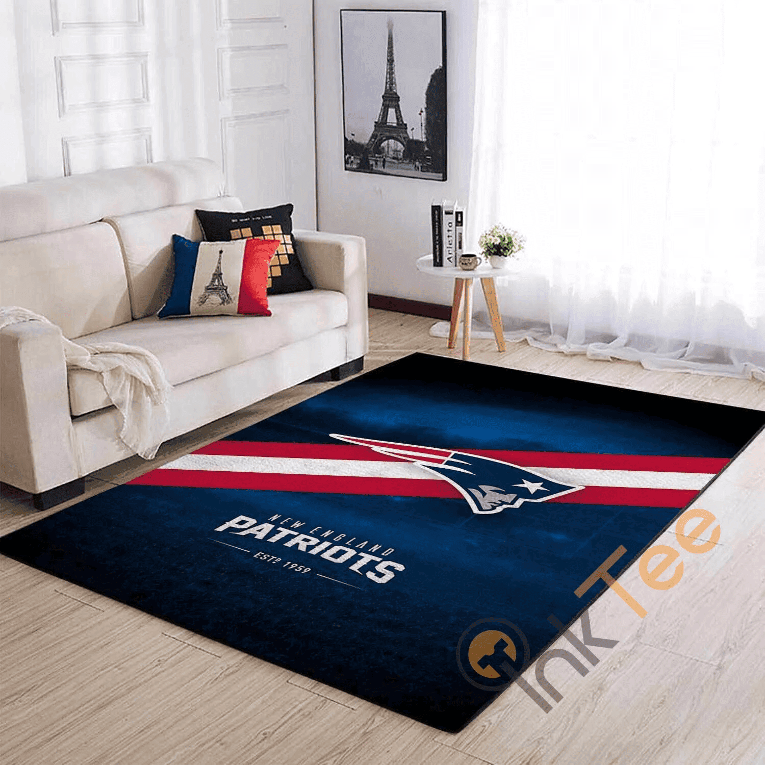 New England Patriots Rectangle Area Rug – Full Print Carpet For Living Room & Bedroom Home Decor