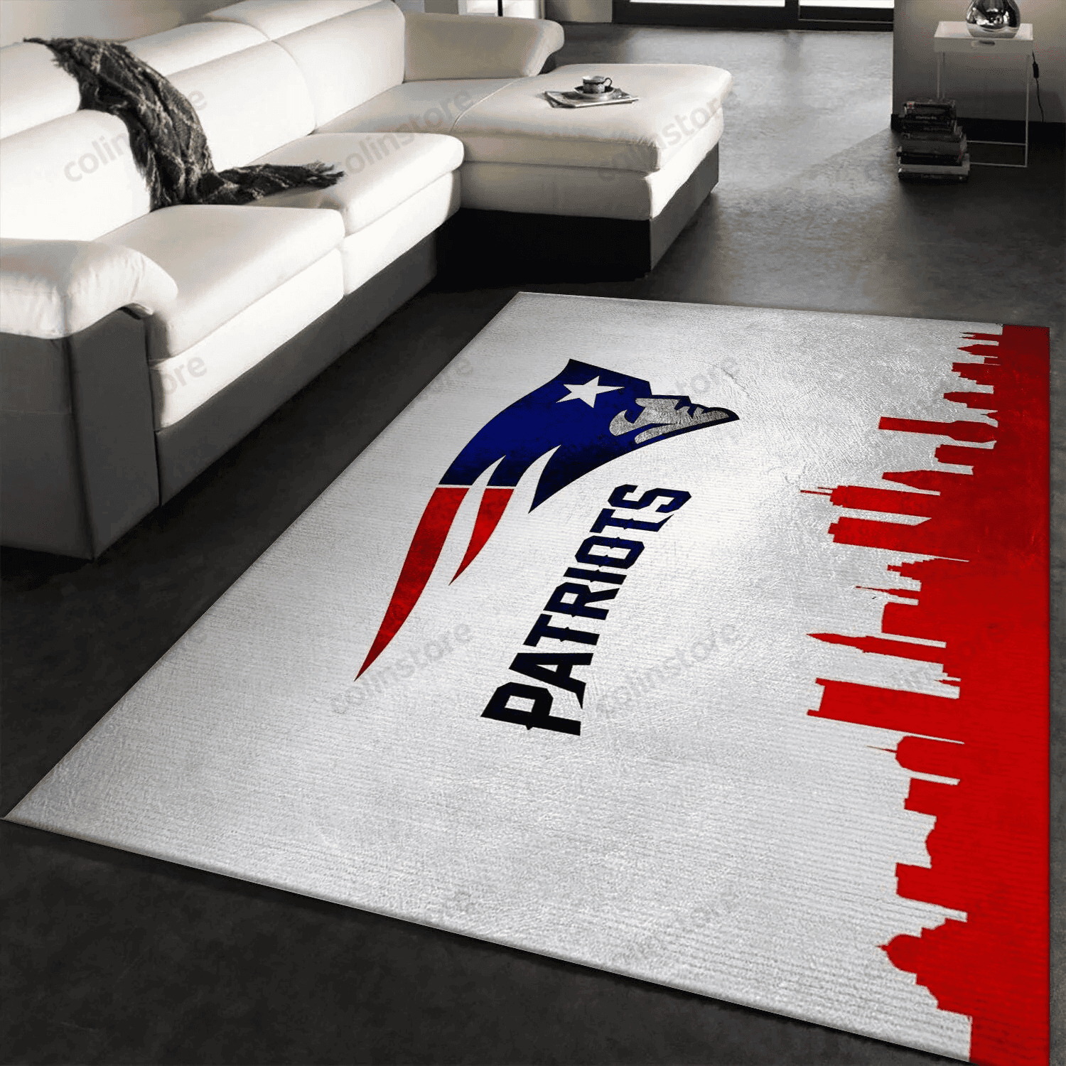 New England Patriots Rectangle Area Rug – Full Print Carpet For Living Room & Bedroom Home Decor