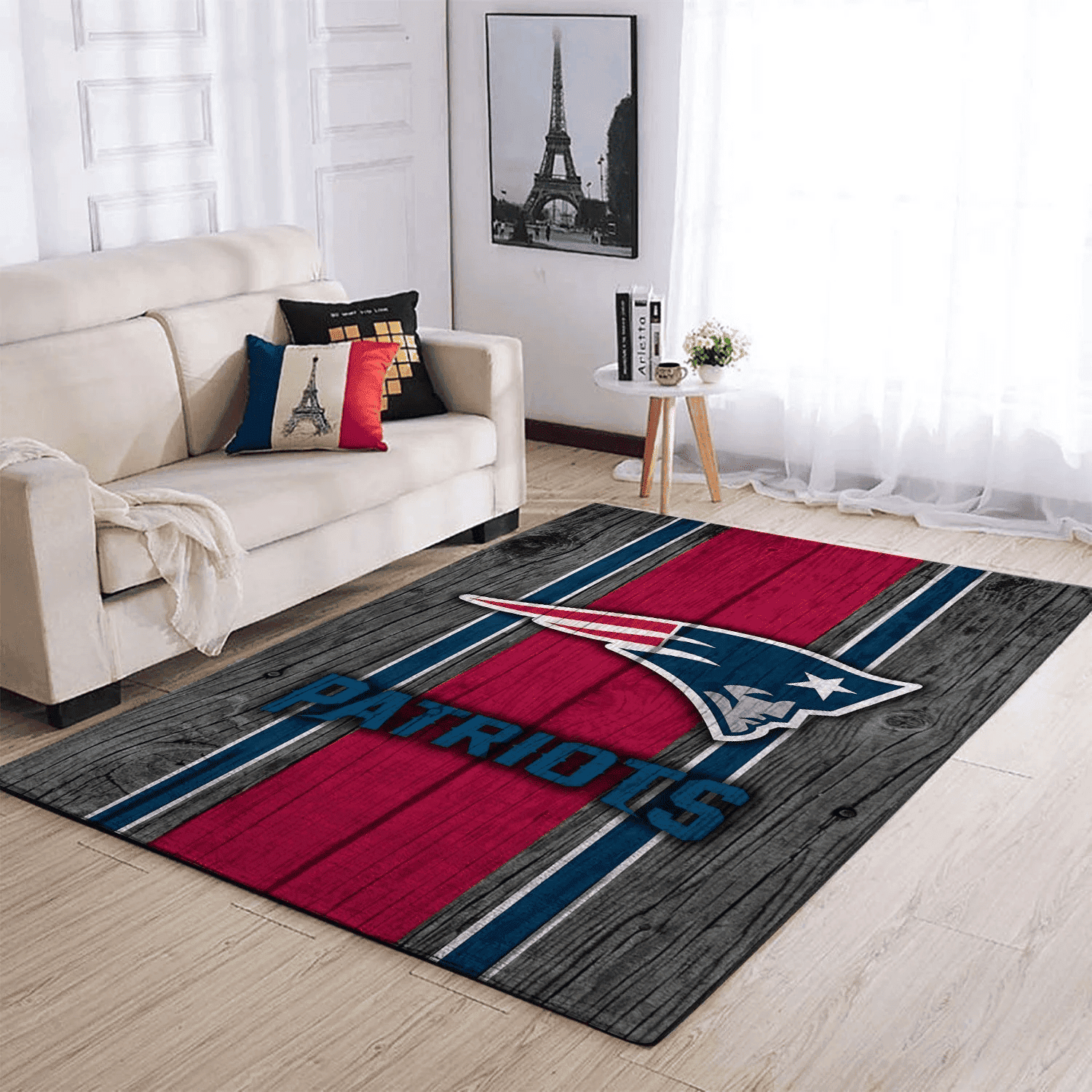 New England Patriots Rectangle Area Rug – Full Print Carpet For Living Room & Bedroom Home Decor