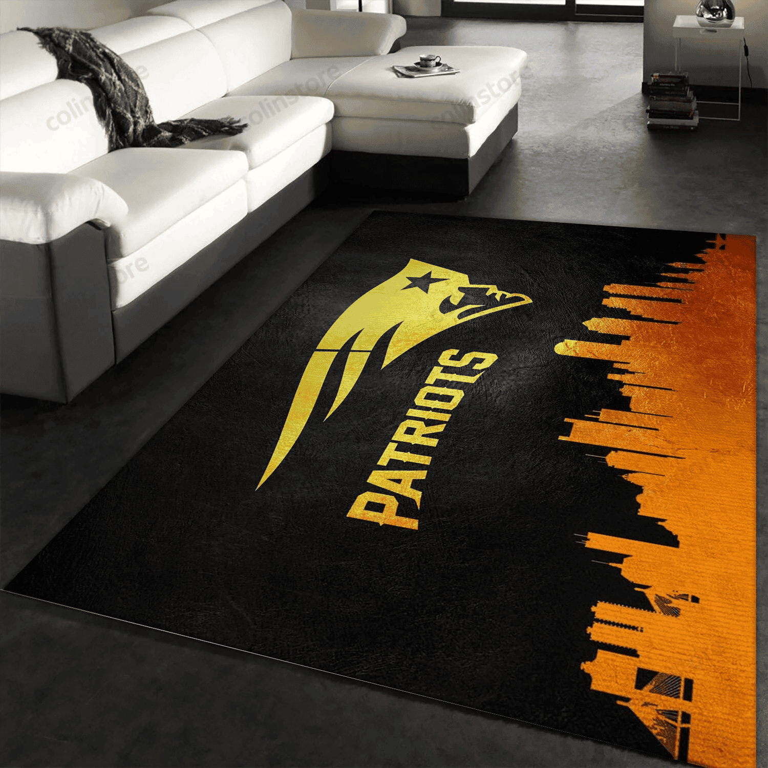 New England Patriots Rectangle Area Rug – Full Print Carpet For Living Room & Bedroom Home Decor