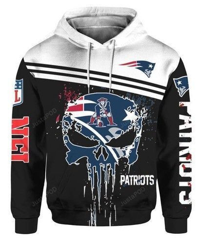 New England Patriots Skull 3D All Over Print Hoodie & Zip Hoodie