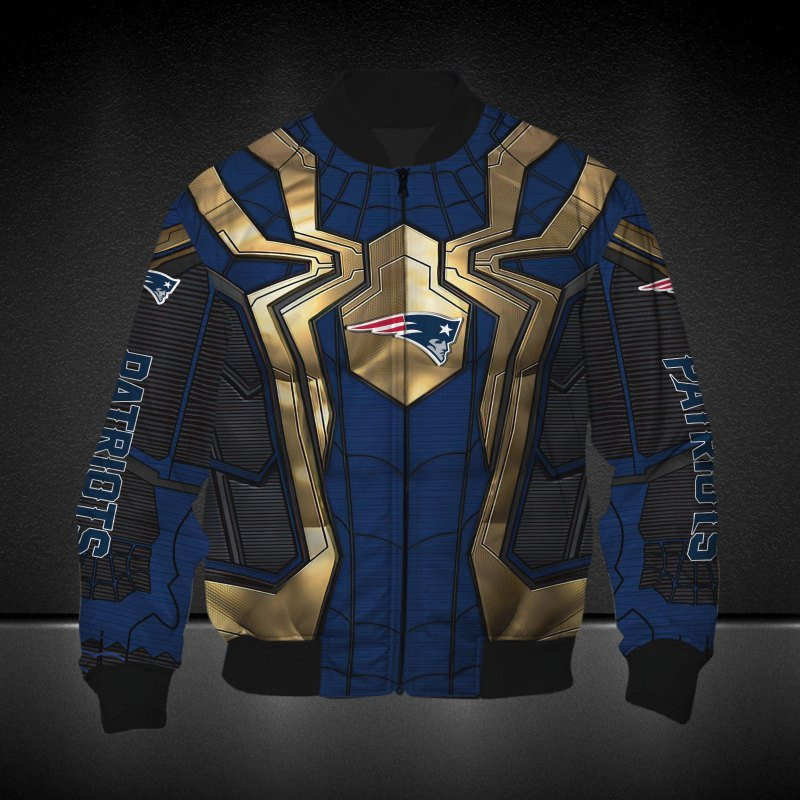 New England Patriots Spider Man Edition Bomber Jacket | NFL Team Jacket for Men & Women | Football Fan Gift