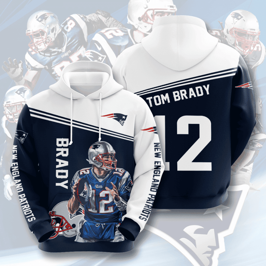 NEW ENGLAND PATRIOTS TOM BRADY 3D All Over Print Hoodie & Zip Hoodie