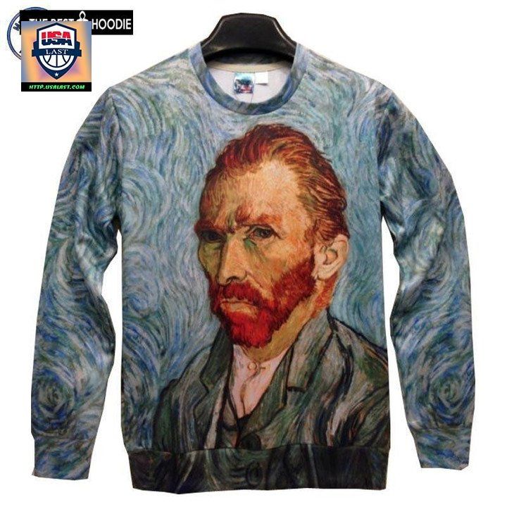 New Fashion Brand Women Mens 3D Sweaters Designer Oil Printing Van Gogh Figure Funn