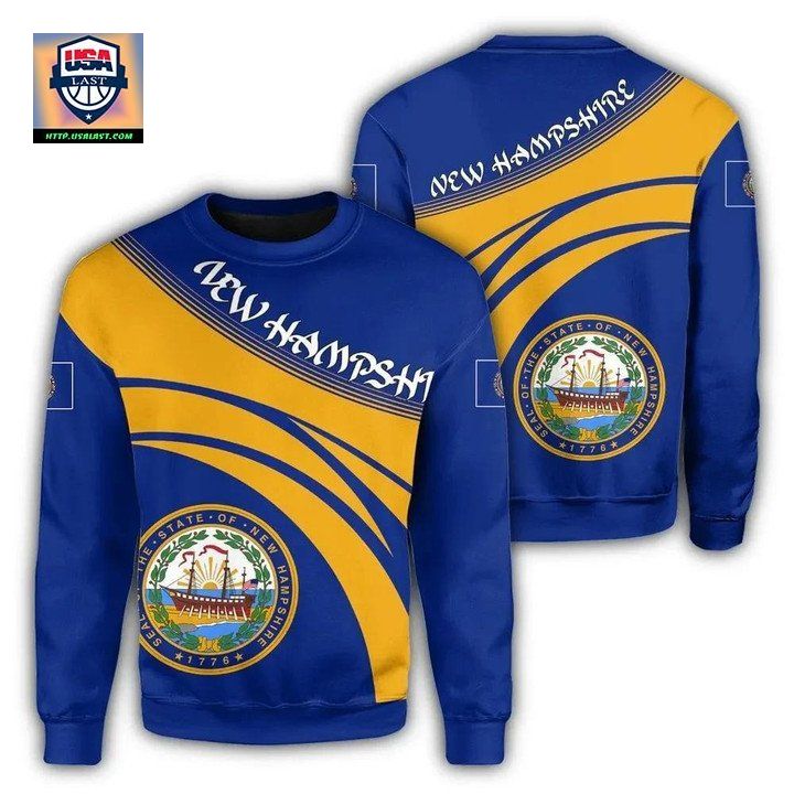 New Hampshire Coat Of Arms Sweater Cricket Style J5W