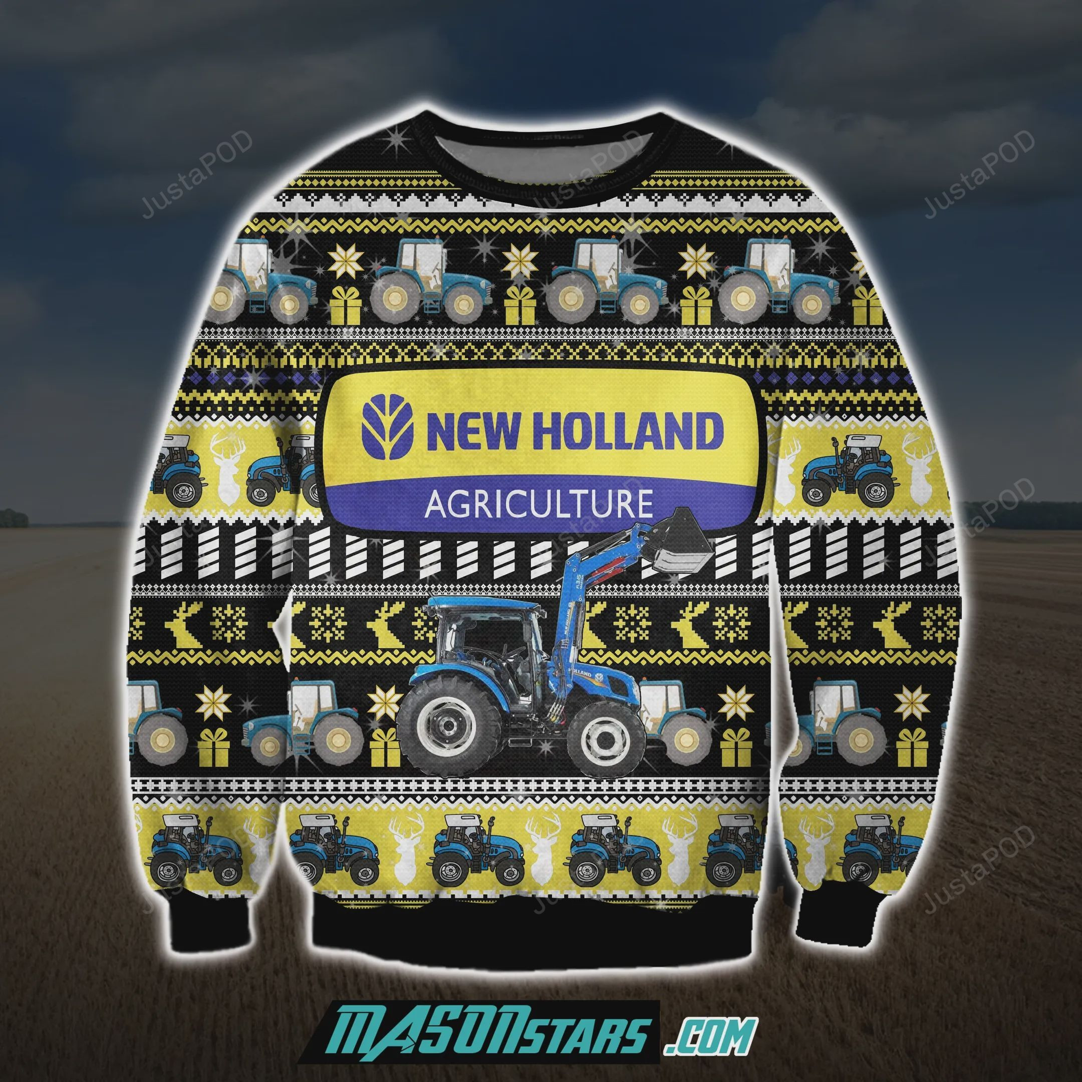 New Holland Agriculture 3D Ugly Christmas Sweater, Perfect Holiday Gift
