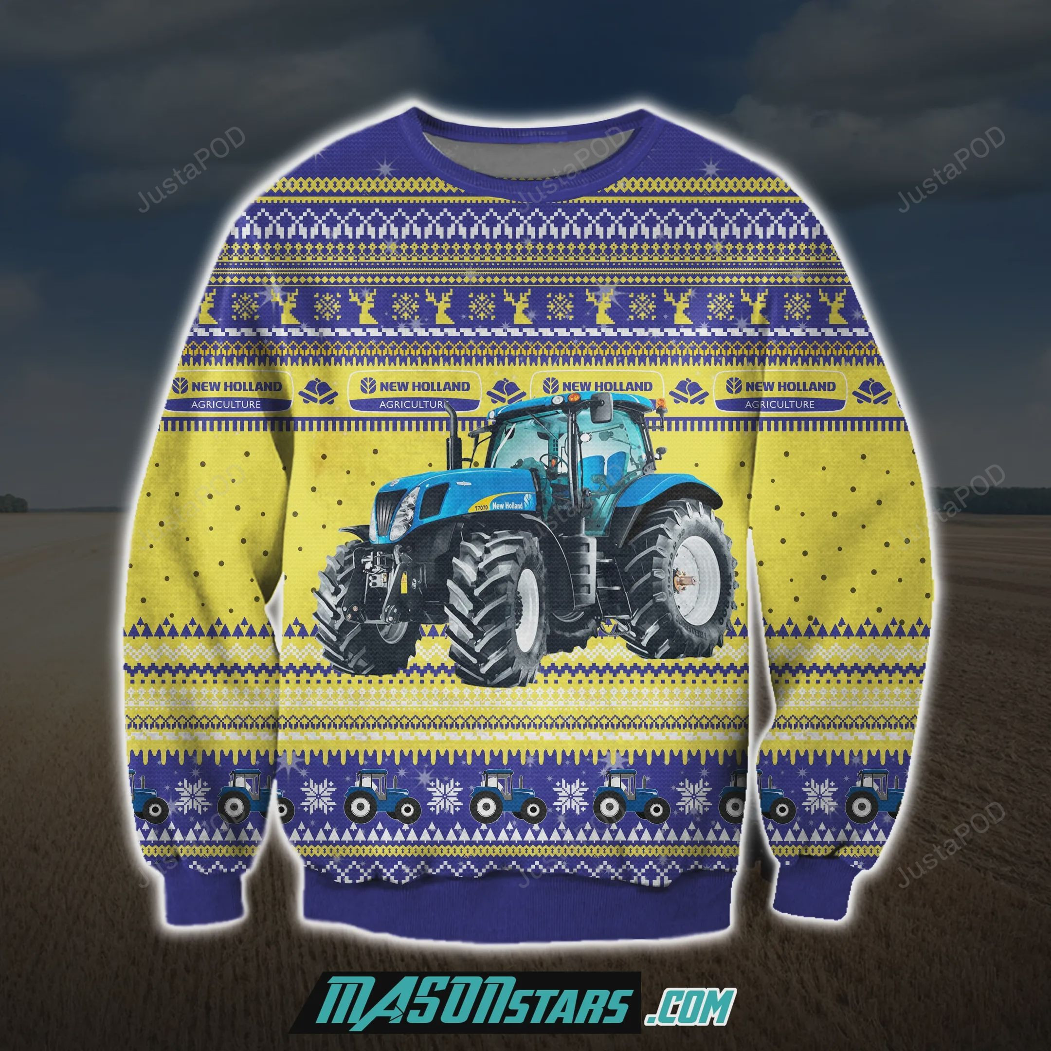 New Holland Agriculture 3D Ugly Christmas Sweater, Perfect Holiday Gift