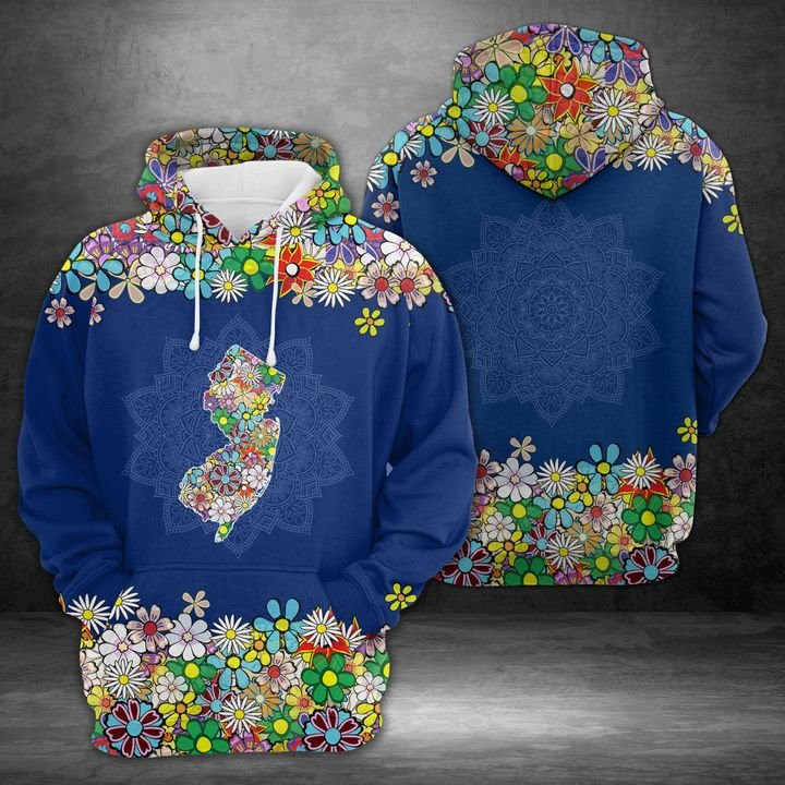 New Jersey Flower 3D All Over Print Hoodie & Zip Hoodie