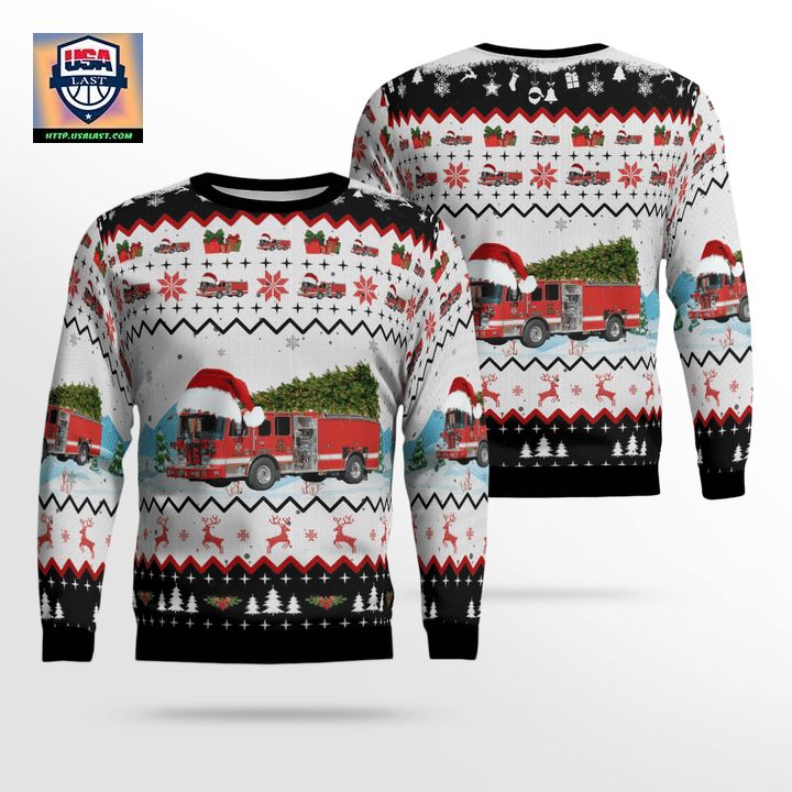 New Market Maryland New Market District Volunteer Fire Company Christmas Sweater 3D