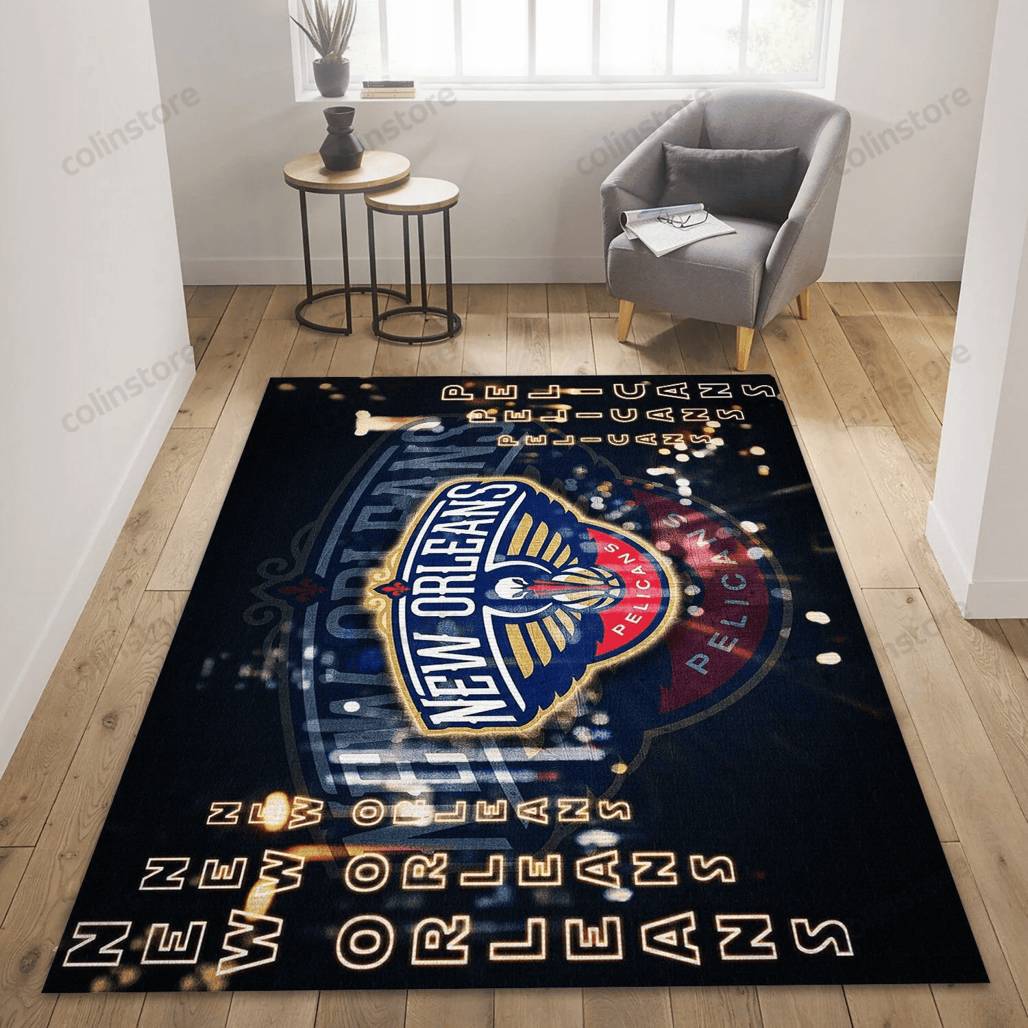 New Orleans Pelicans 3D Rectangle Area Rug – Full Print Carpet For Living Room & Bedroom Home Decor
