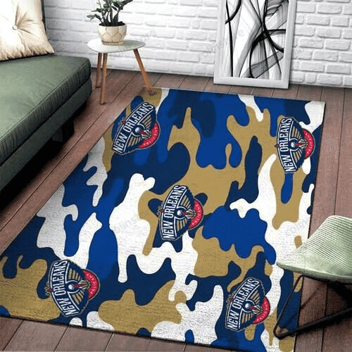 New Orleans Pelicans Basketball Camouflage 3D Rectangle Area Rug – Full Print Carpet For Living Room & Bedroom Home Decor