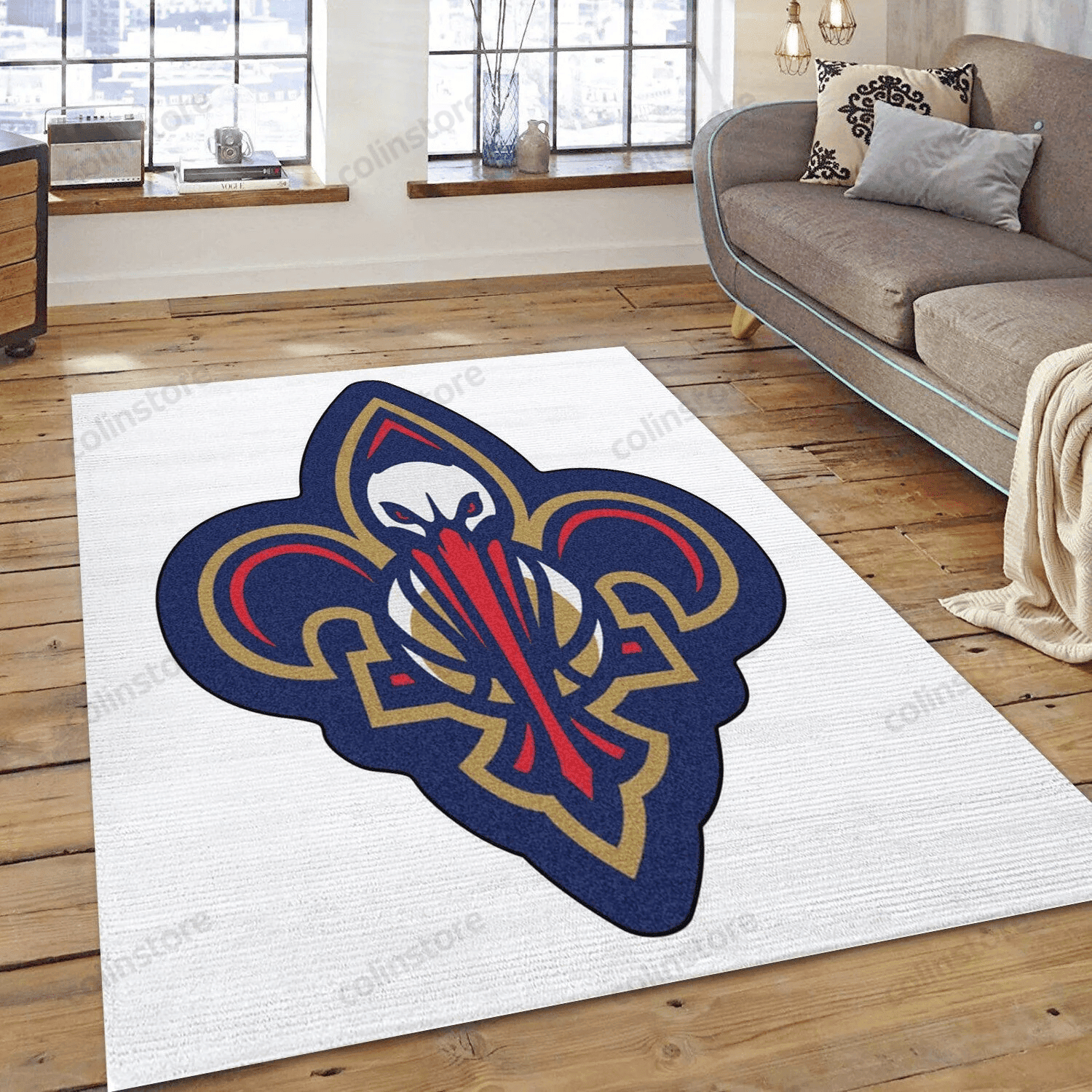 New Orleans Pelicans Logo 3D Rectangle Area Rug – Full Print Carpet For Living Room & Bedroom Home Decor