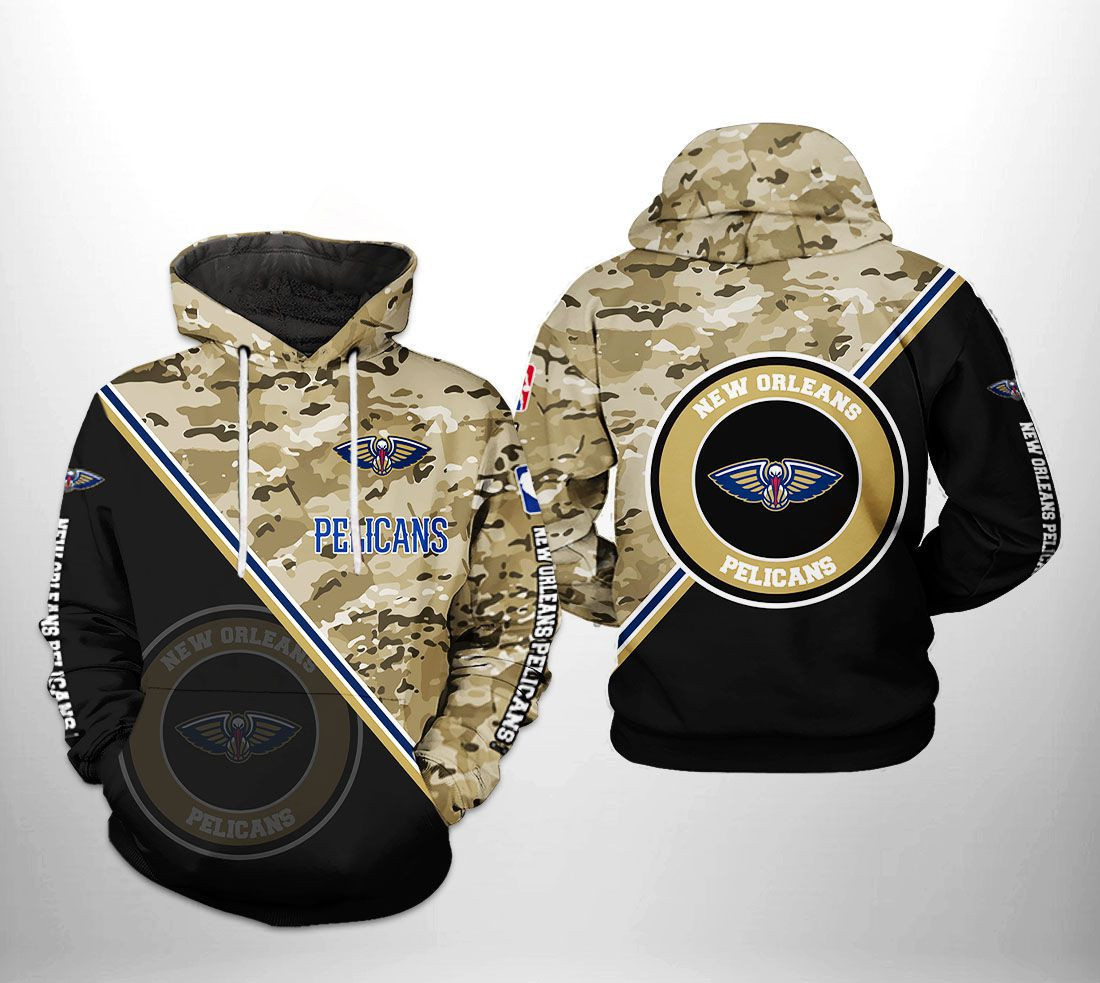 New Orleans Pelicans NBA US Camo Team 3D All Over Print Hoodie & Zip Hoodie