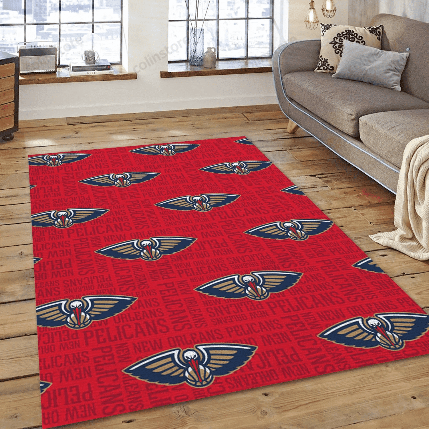 New Orleans Pelicans Patterns Rectangle Area Rug – Full Print Carpet For Living Room & Bedroom Home Decor