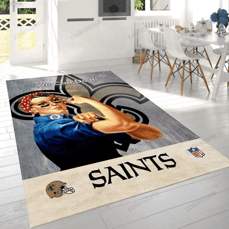 New Orleans Saints 21 3D Rectangle Area Rug – Full Print Carpet For Living Room & Bedroom Home Decor