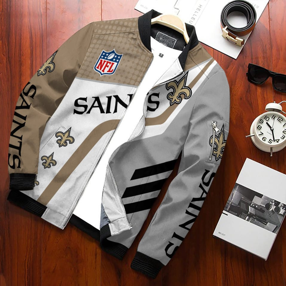 New Orleans Saints Bomber Jacket | NFL Team Jacket for Men & Women | Football Fan Gift