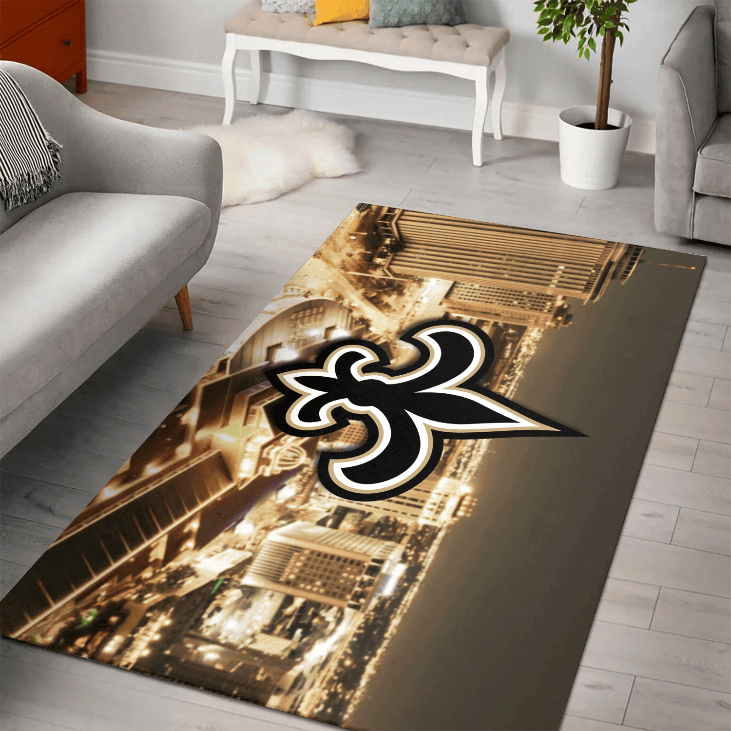 New Orleans Saints City 3D Full Print Rectangle Area Rug – Full Print Carpet For Living Room & Bedroom Home Decor