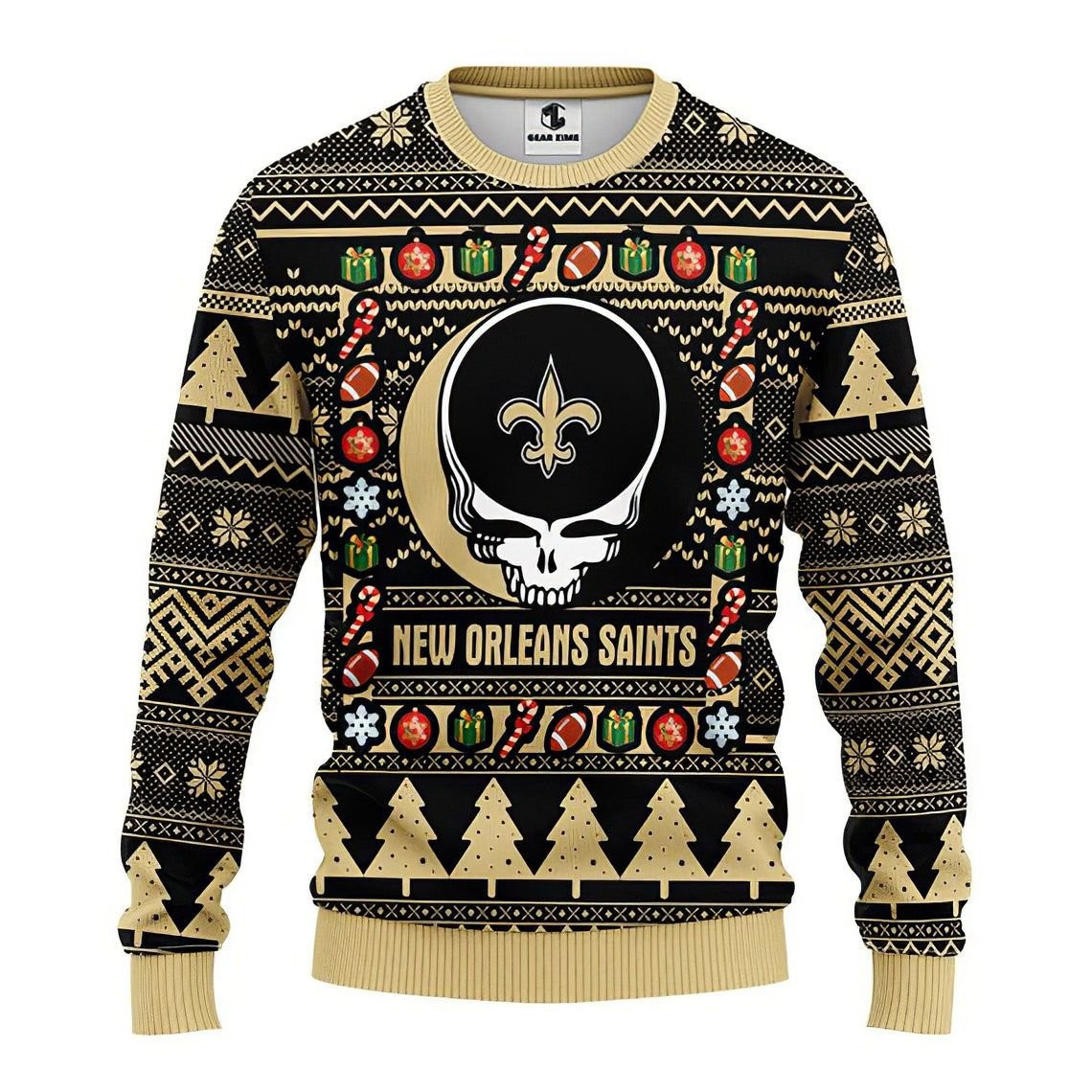 New Orleans Saints Grateful Dead Ugly Christmas Sweater,