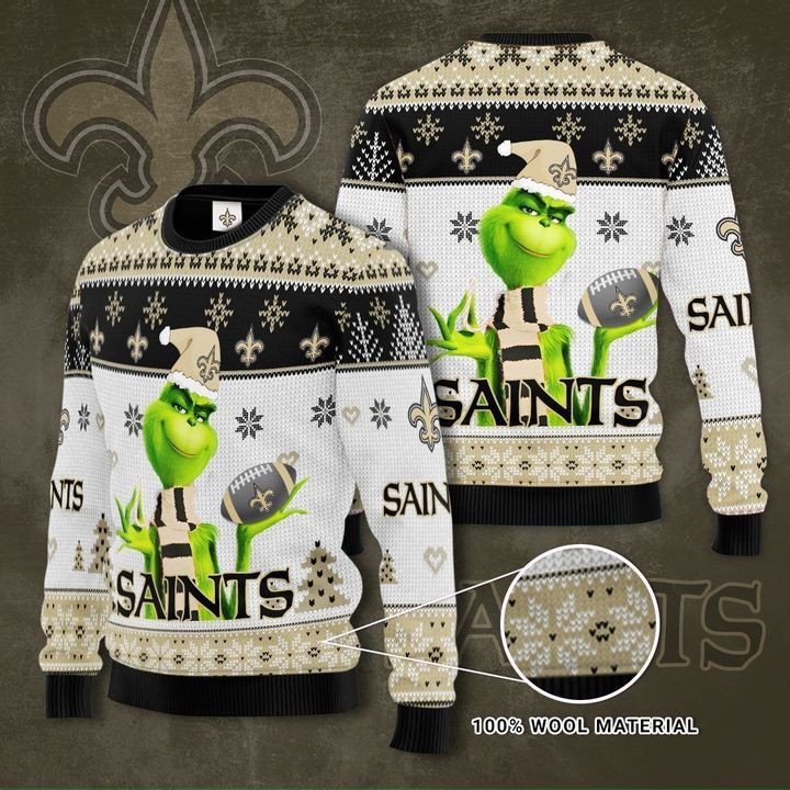 New Orleans Saints Grinch Ugly Christmas Sweater,