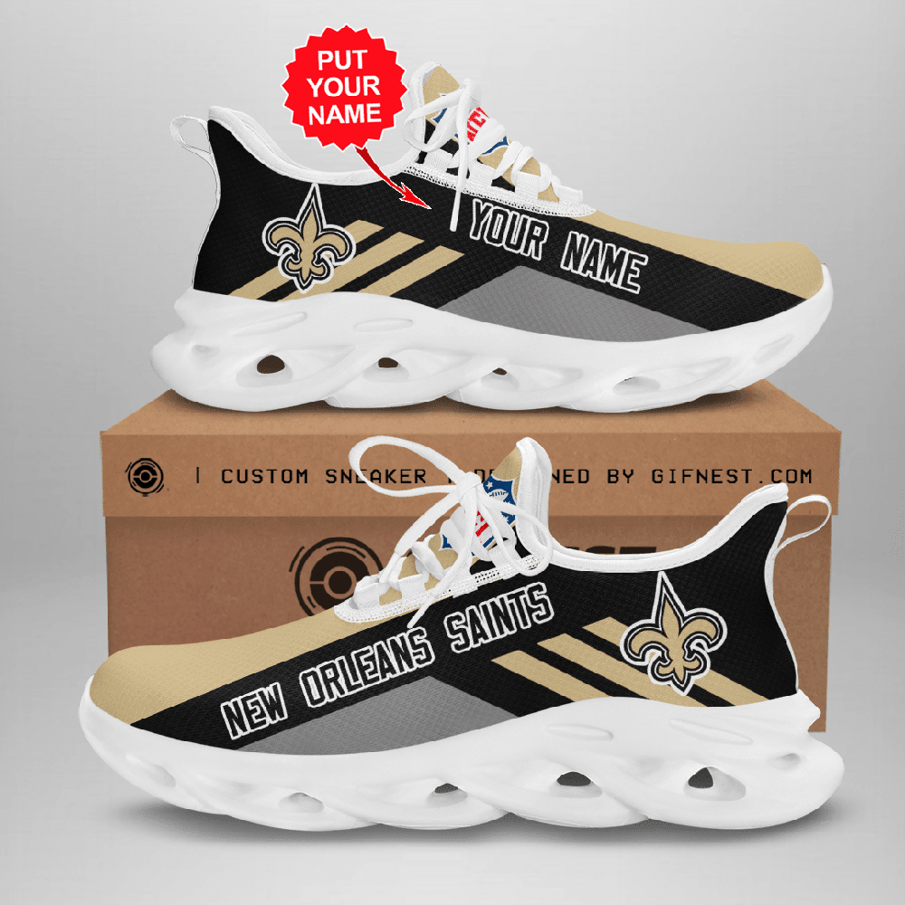 New Orleans Saints Max Soul ShoesSneakers for Men And Women – NFL Football Fan Shoes, Team Sneakers